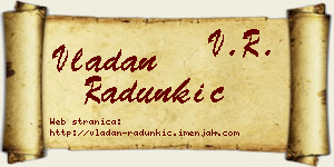 Vladan Radunkić vizit kartica